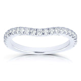 Aliança de casamento curvada de diamante Kobelli 1/3 CTW em ouro branco 14k