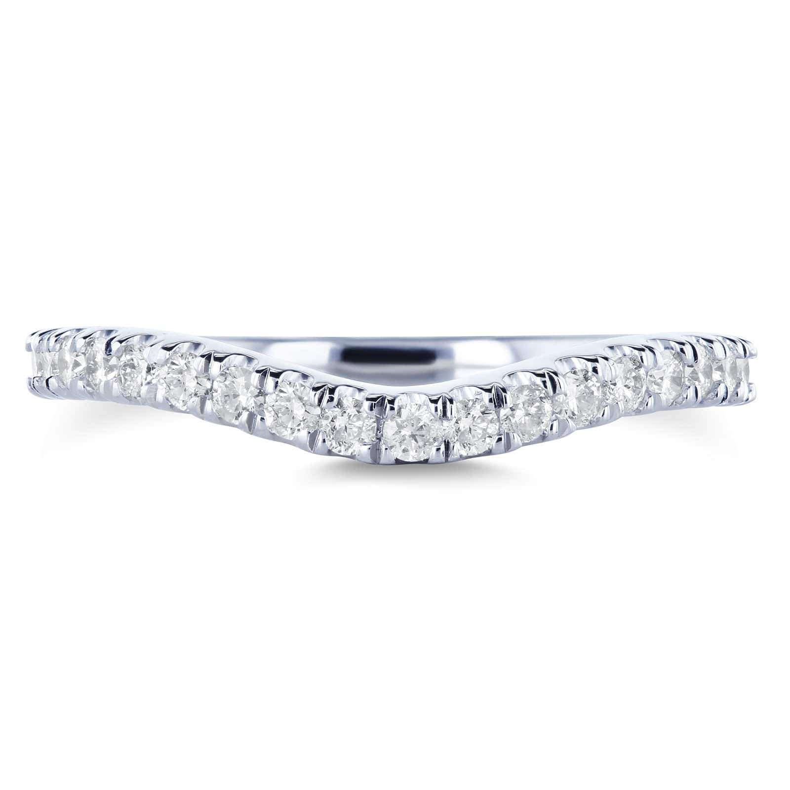 Kobelli Diamond Curved Wedding Band 1/3 CTW in 14k White Gold