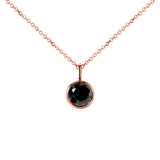 Black Diamond Dangle Bezel Necklace