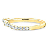 Aliança de casamento com diamante Kobelli curvada 1/3 ctw em ouro amarelo 14k