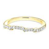 Aliança de casamento com diamante Kobelli curvada 1/3 ctw em ouro amarelo 14k