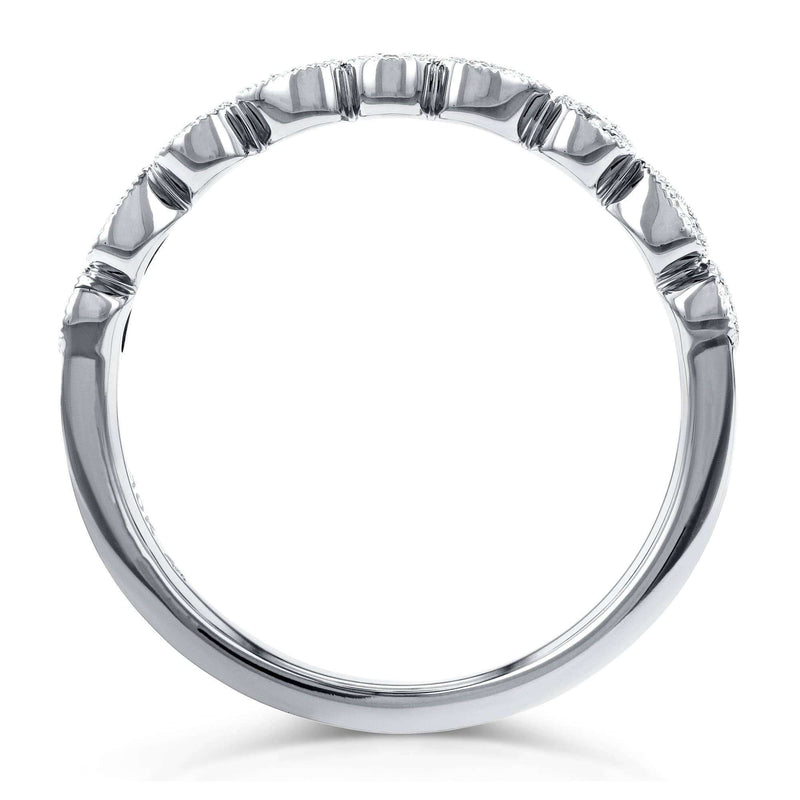 Kobelli Diamond and Sapphire Accented Milgrain Ring in 10k White Gold