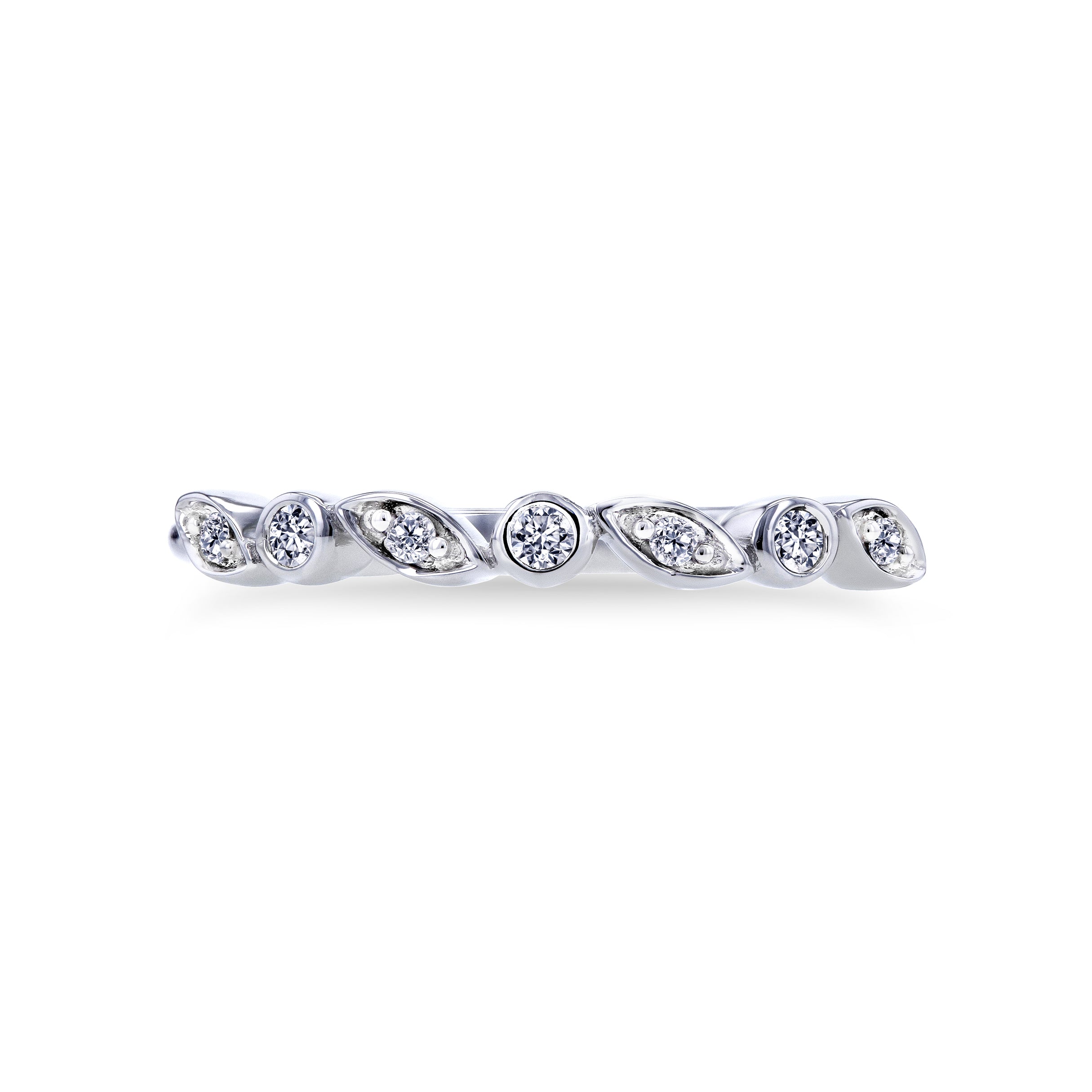 Natural Diamond Accent Simple Stackable Ring
