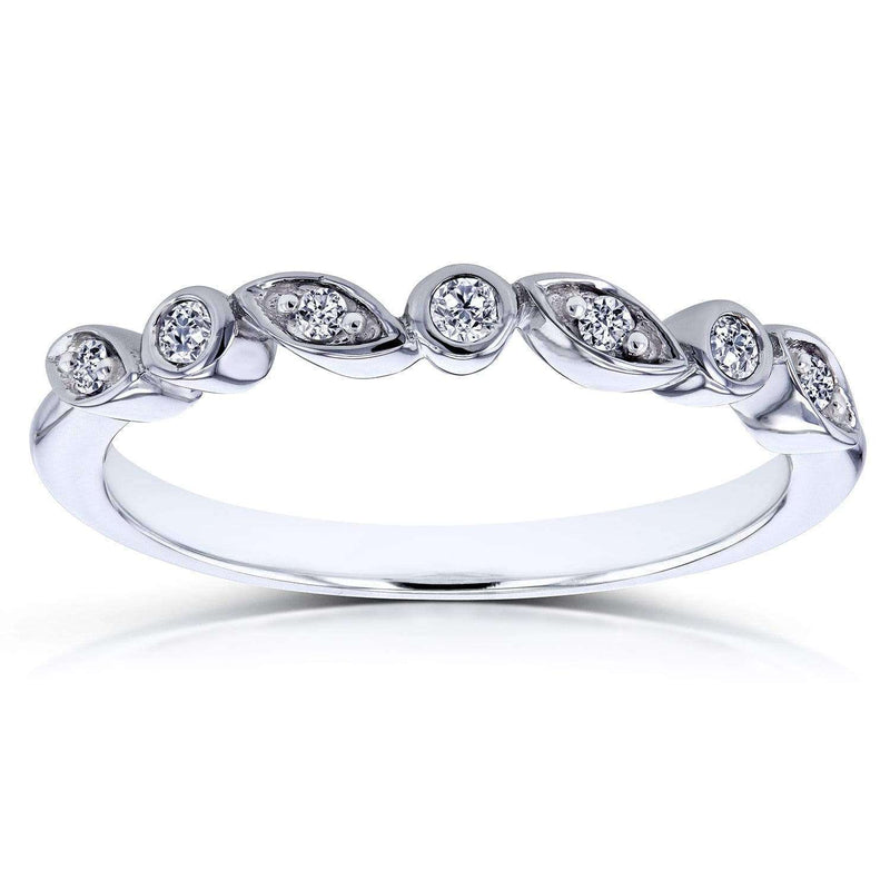 Kobelli Stackable Diamond Accented Ring in 10k White Gold