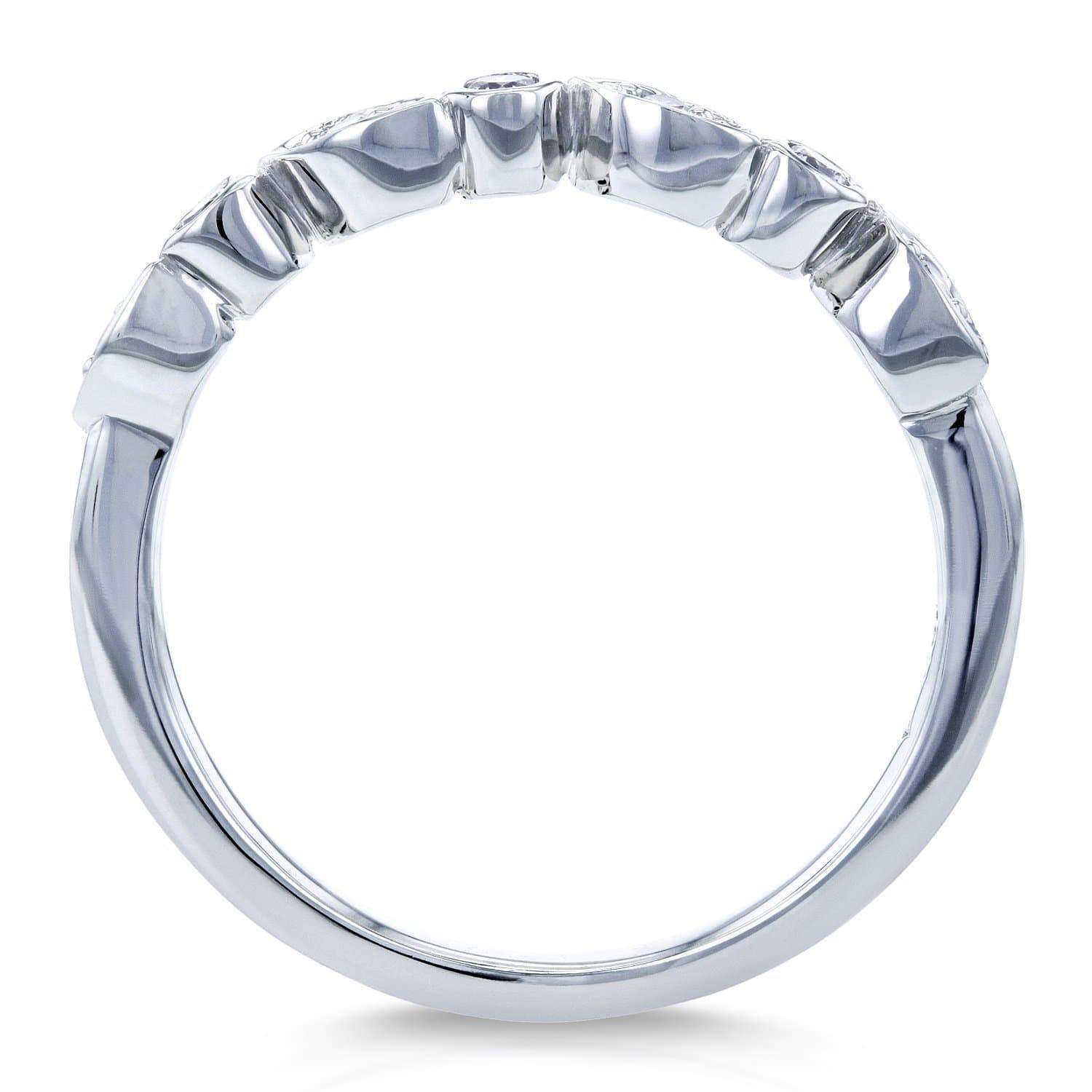 Kobelli Stackable Diamond Accented Ring in 10k White Gold