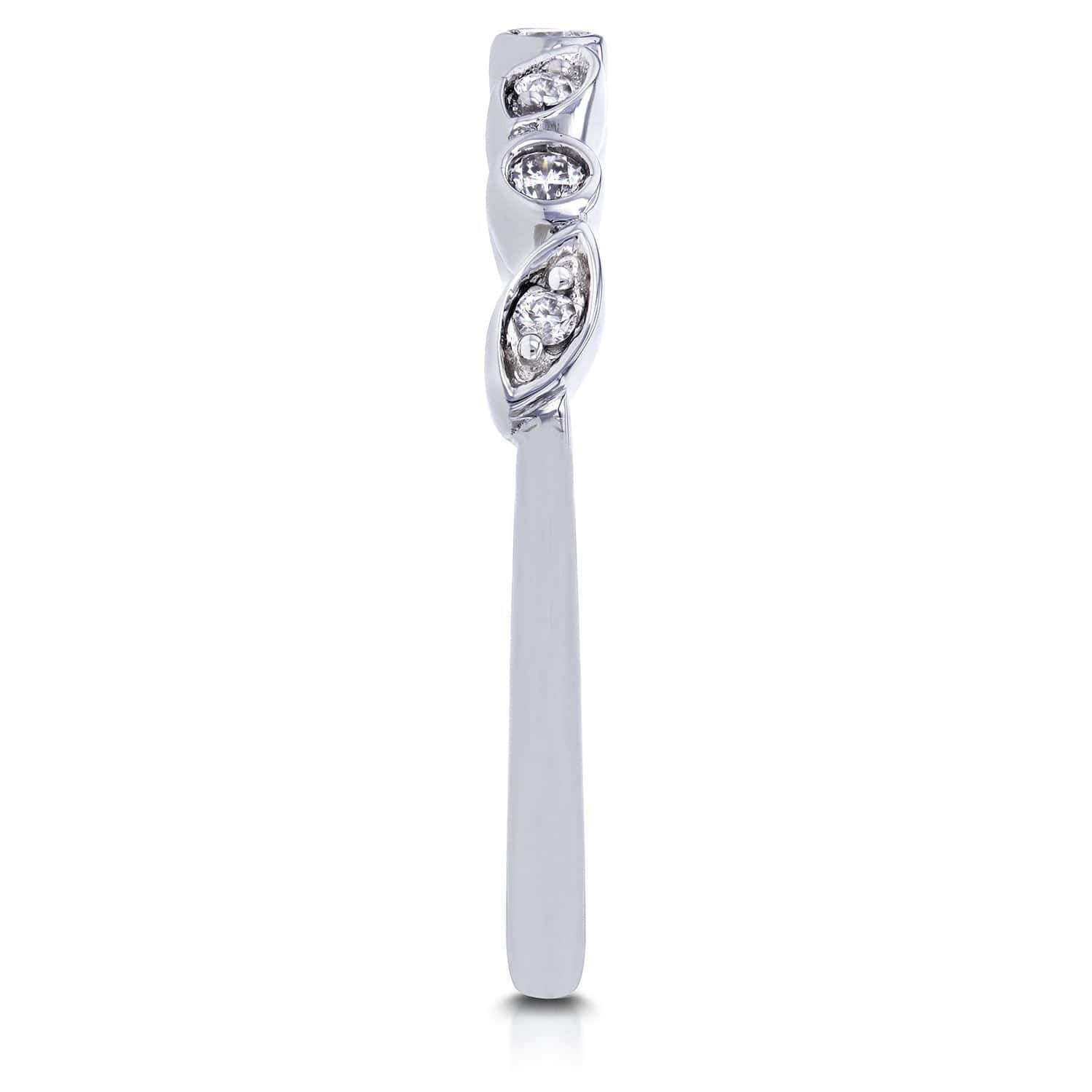Kobelli Stackable Diamond Accented Ring in 10k White Gold