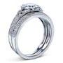 Kobelli Bezel Moissanite Low Setting Vintage Bridal Set