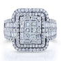 Kobelli Diamond Cluster Rectangular Frame Engagement Ring 2 CTW in 14k White Gold