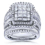 Kobelli Multi Diamond Rectangular Frame Bridal Set (2-1/2 CTW)