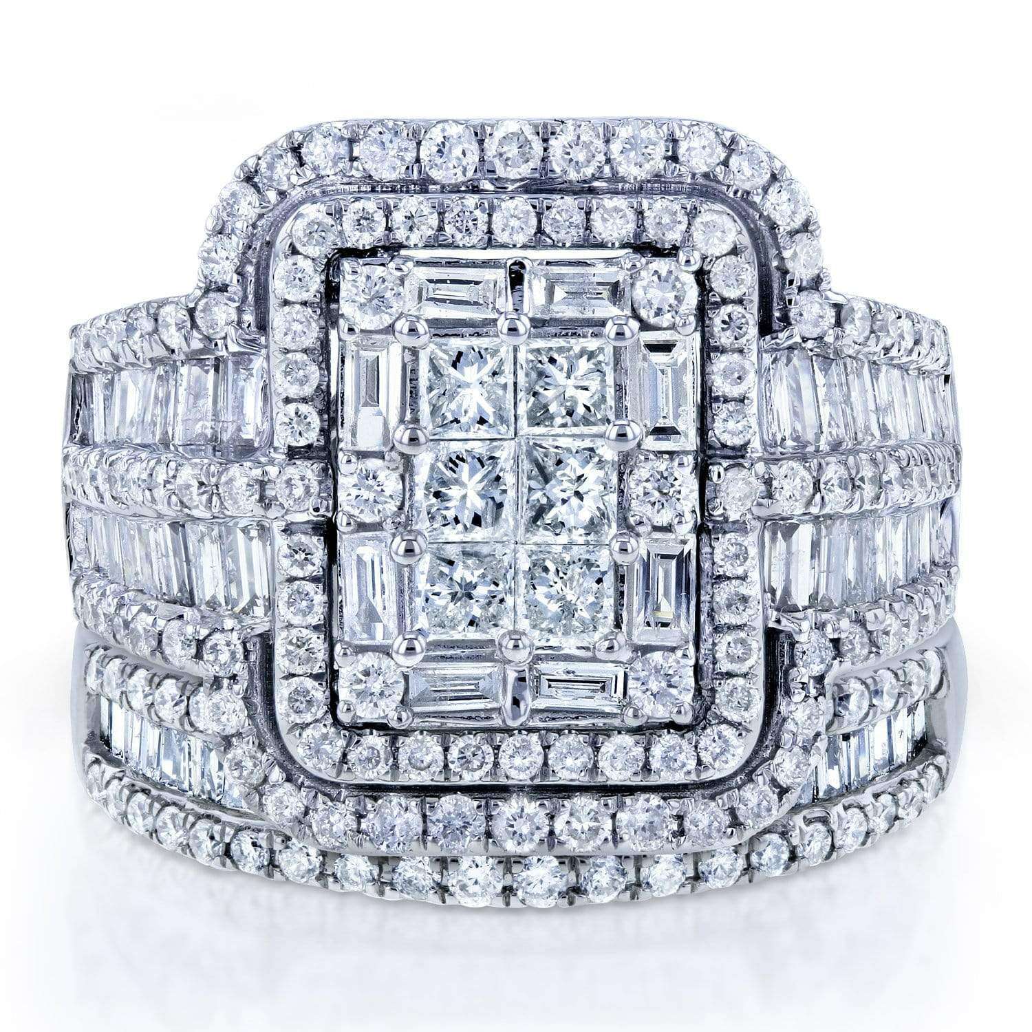Kobelli Multi Diamond Rectangular Frame Bridal Set (2-1/2 CTW)