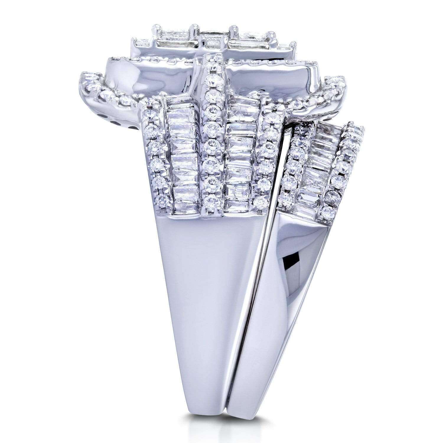 Kobelli Multi Diamond Rectangular Frame Bridal Set (2-1/2 CTW)