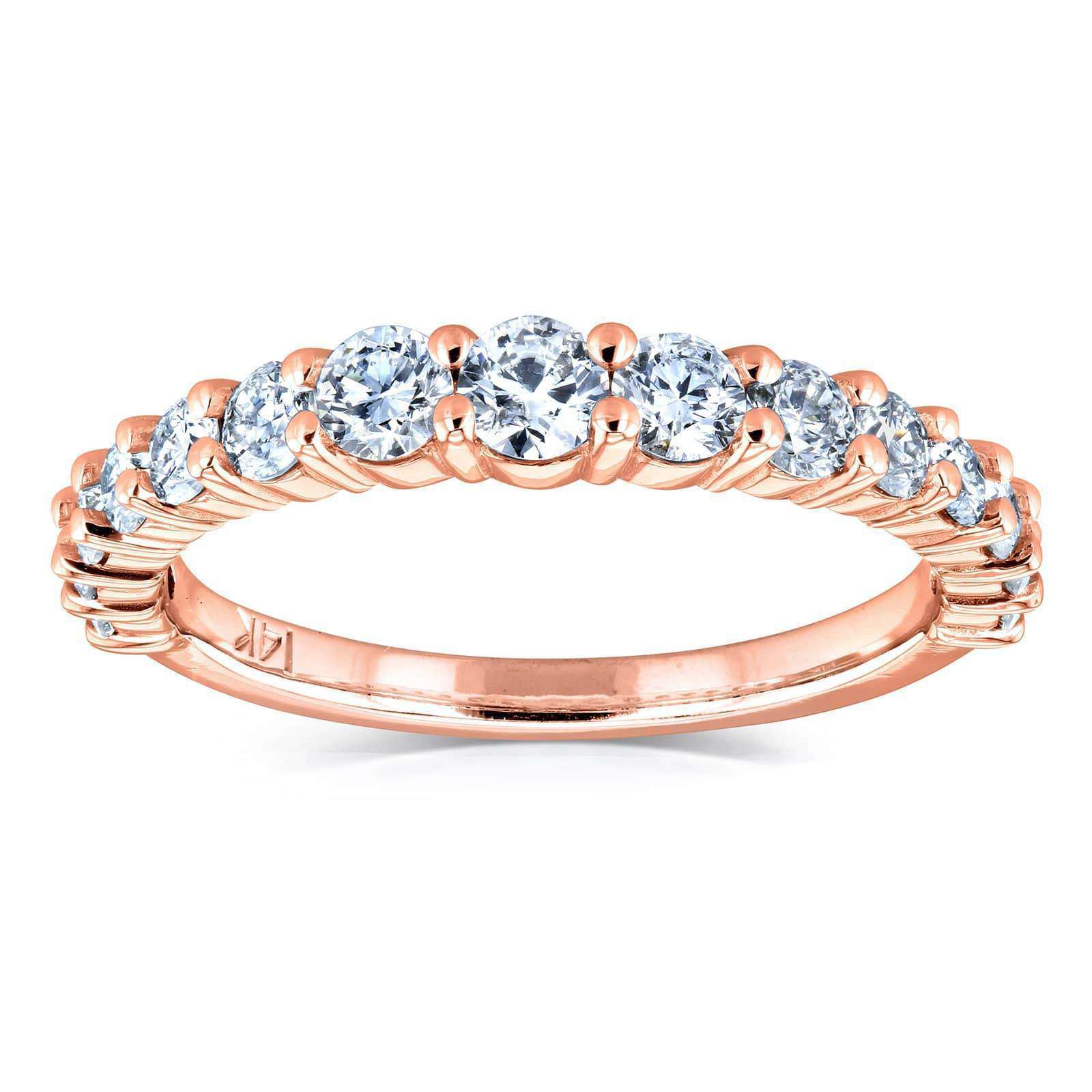 Kobelli 3/4 Carat TDW Graduated Diamond Wedding Band in 14k Rose Gold