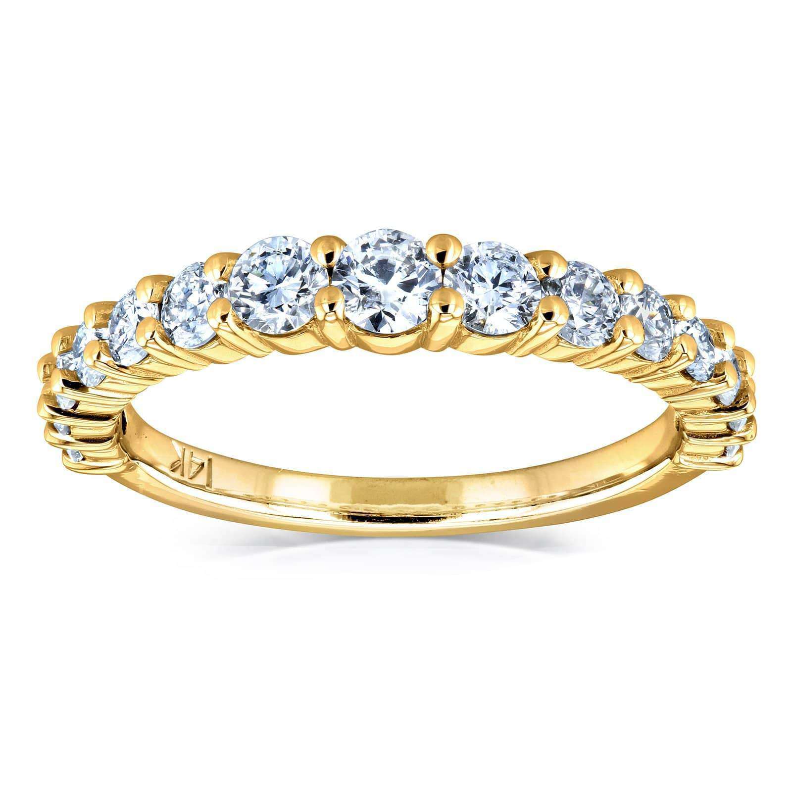 Kobelli 3/4 Carat TDW Graduated Diamond Wedding Band in 14k Yellow Gold