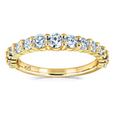 Aliança de casamento com diamante graduado Kobelli 3/4 quilates TDW em ouro amarelo 14k