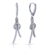 Kobelli Diamond Open Loop Knot Dangle Earrings 3/4 Carat CTW in 10k White Gold 62271