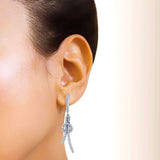 Kobelli Diamond Open Loop Knot Dangle Earrings 3/4 Carat CTW in 10k White Gold 62271