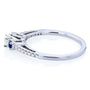 Kobelli Three Stone Round Diamond and Sapphire Engagement Ring 1/4 Carat TW in 10k White Gold