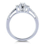 Kobelli Three Stone Round Diamond Engagement Ring 1/4 Carat TW in 10k White Gold
