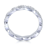 Aliança de casamento Eternity trançada com diamante Kobelli 1/3 quilate TDW em ouro branco 10k