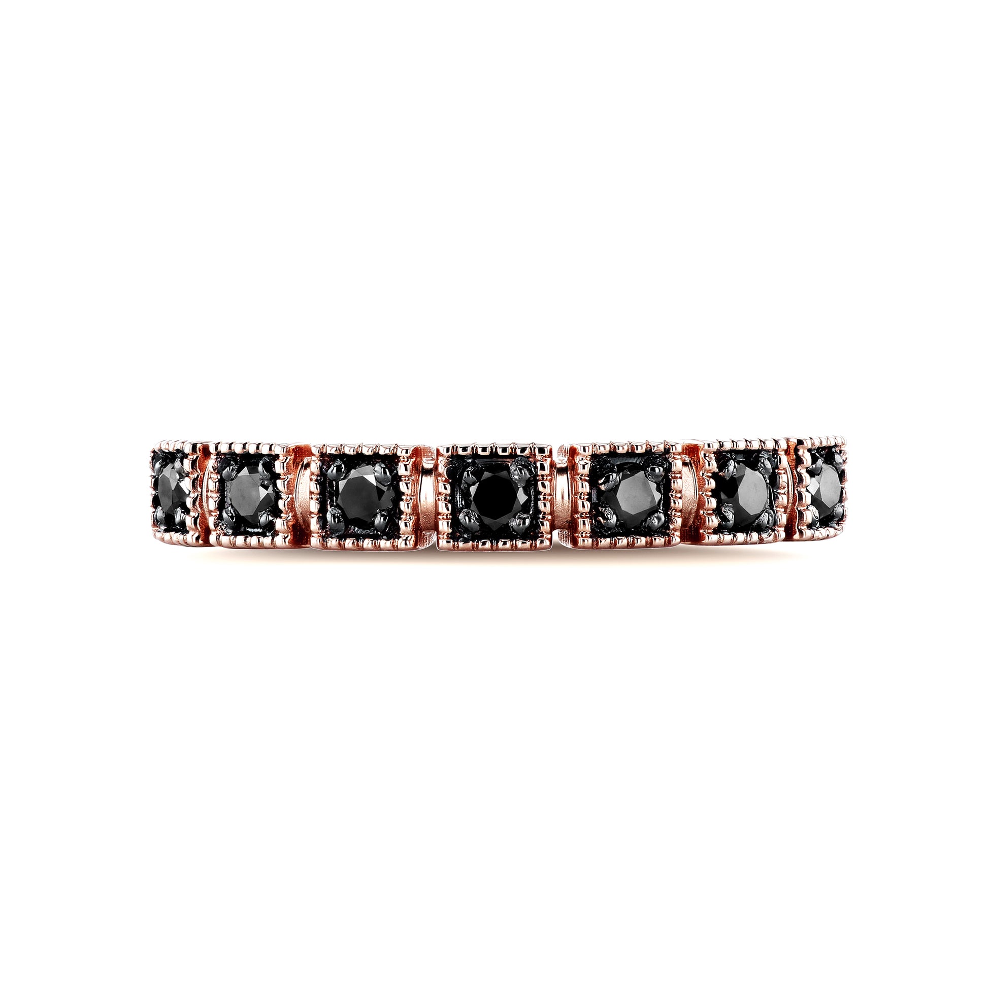 0.15 Carat Black Diamond Square Pattern Ring