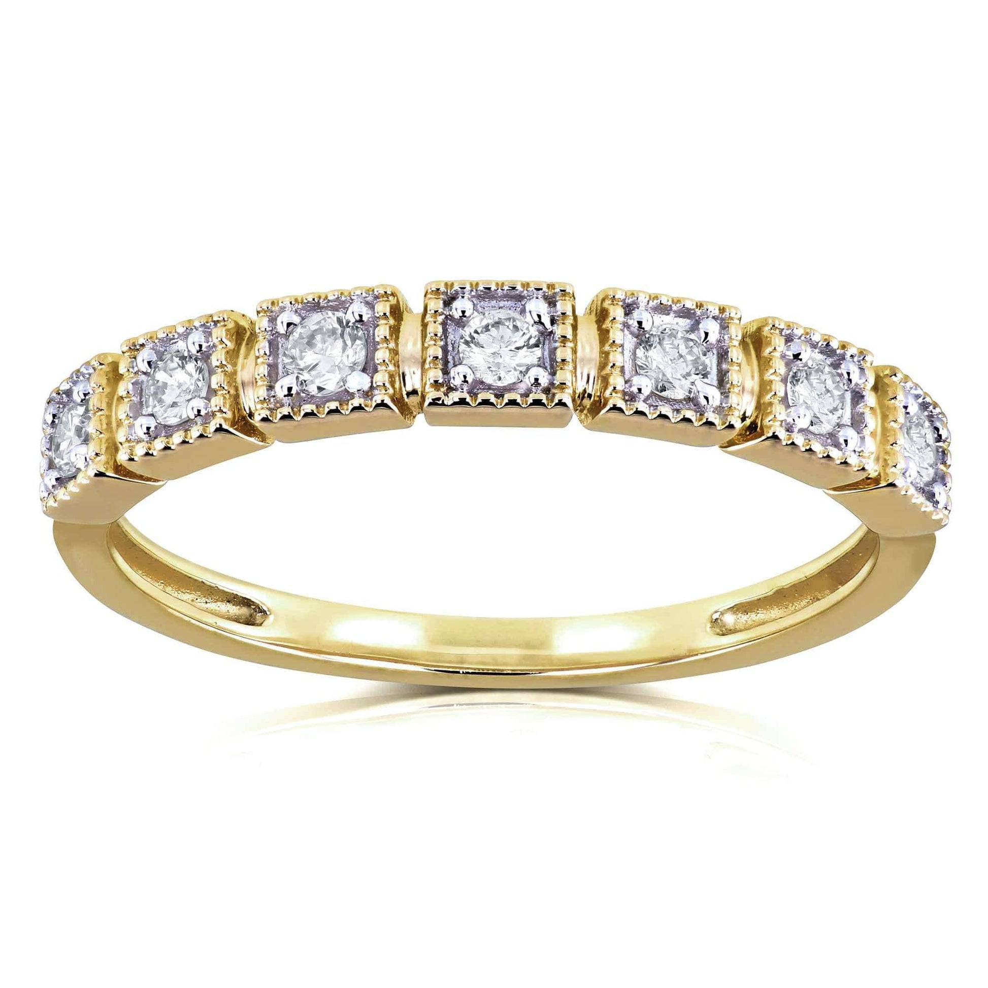 0.15 Carat Natural Diamond Square Pattern Ring