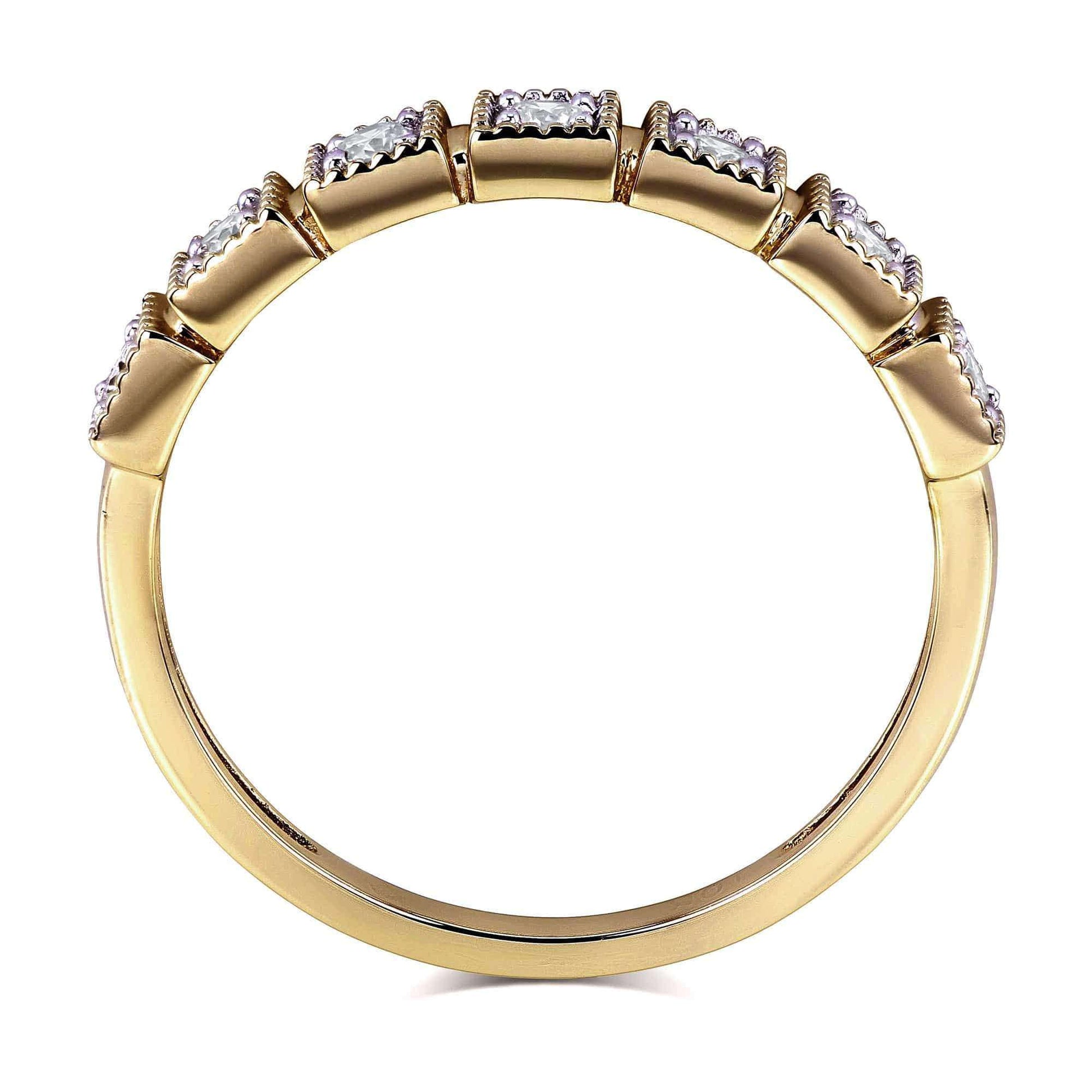 0.15 Carat Natural Diamond Square Pattern Ring
