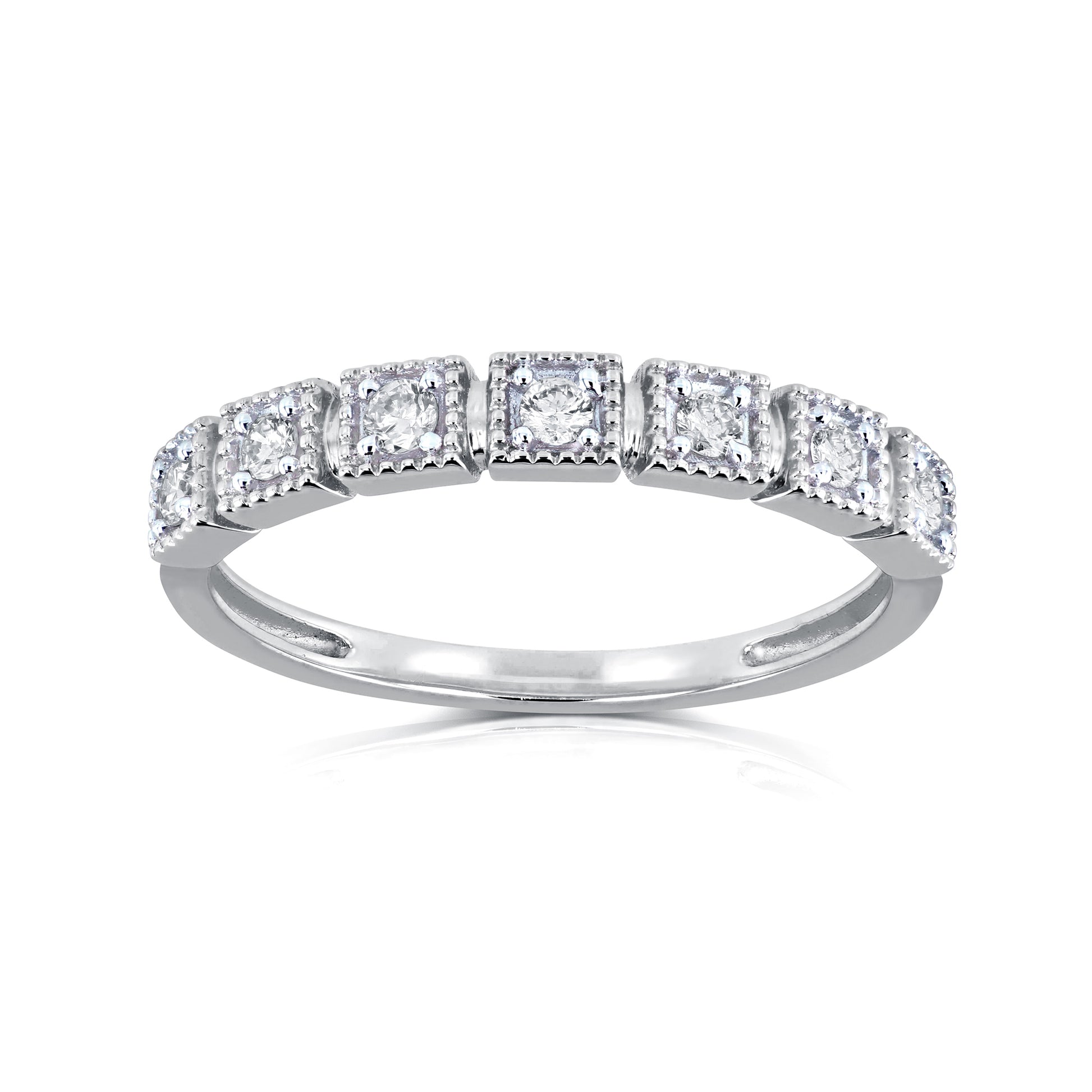 0.15 Carat Natural Diamond Square Pattern Ring