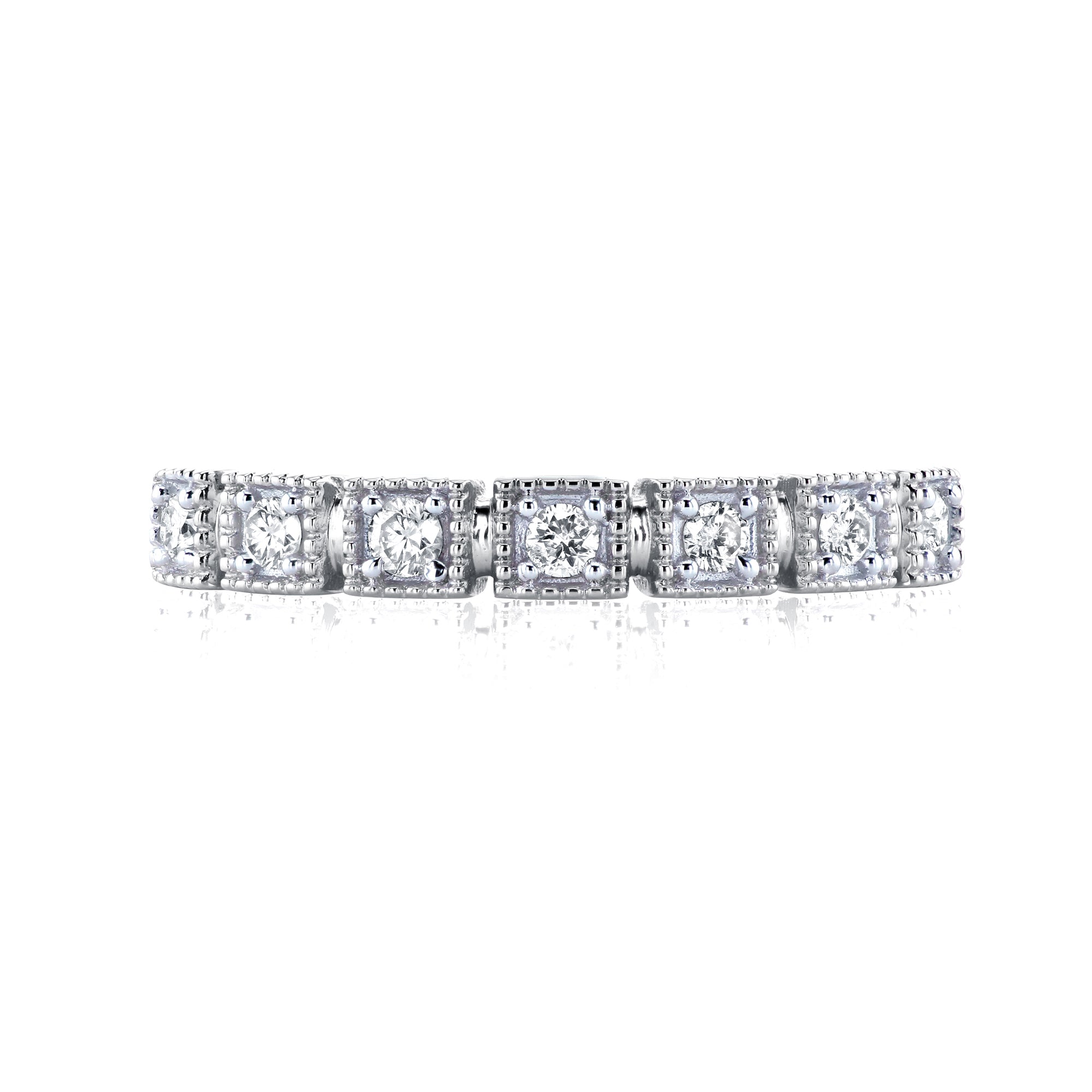 0.15 Carat Natural Diamond Square Pattern Ring