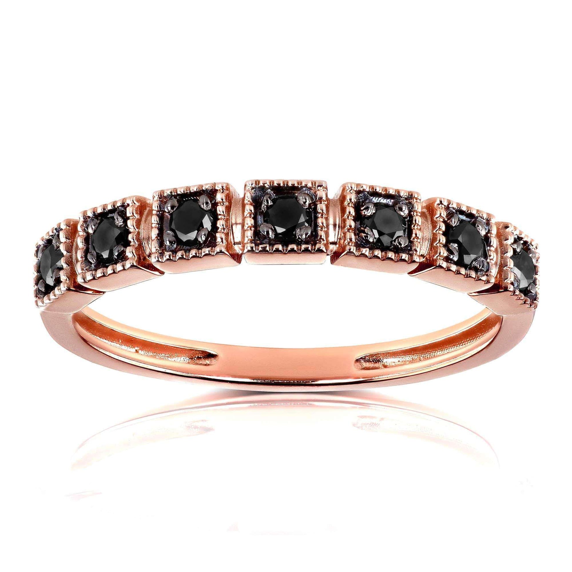 Kobelli Black Diamond Wedding Ring 1/6ct TDW in 10k Rose Gold
