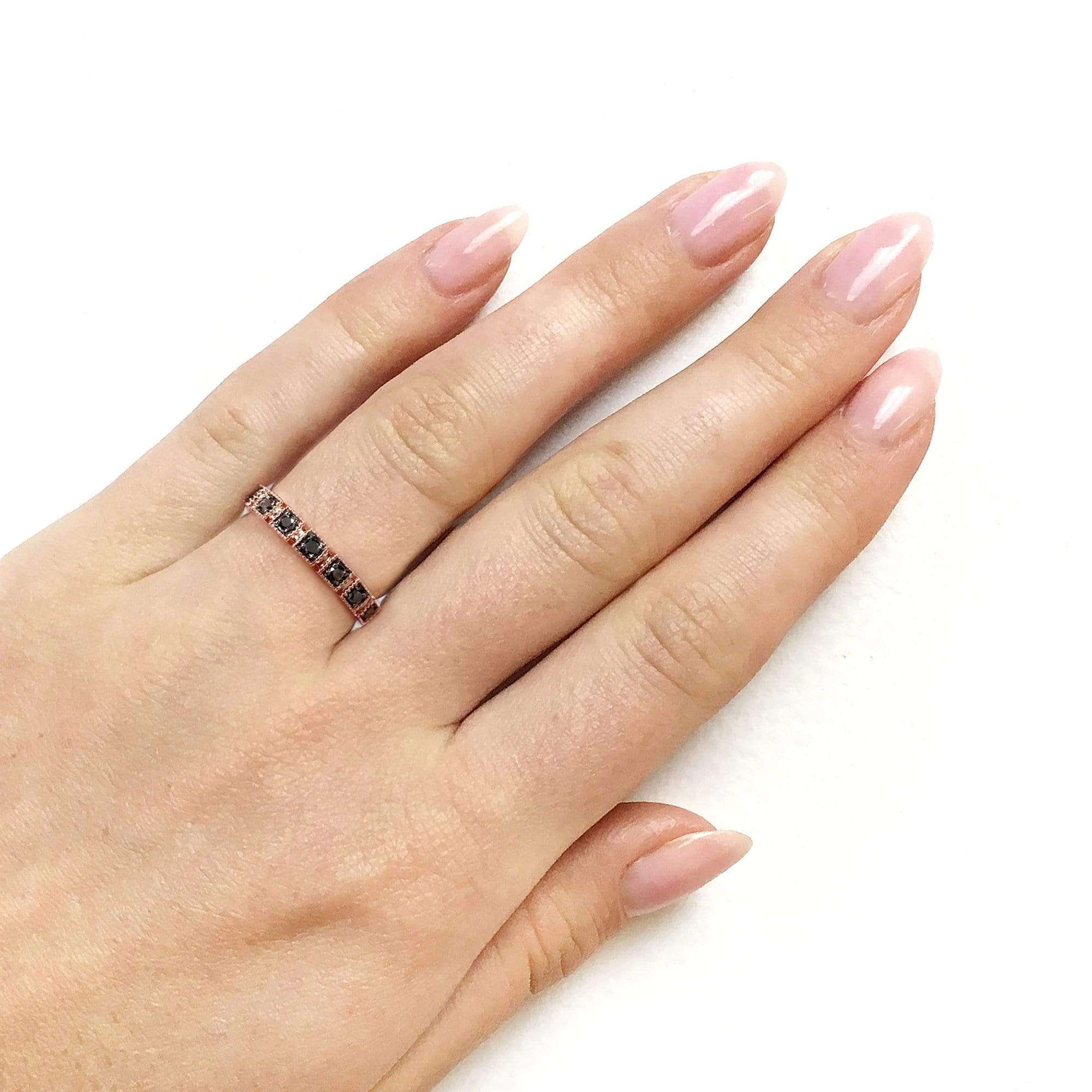Kobelli Black Diamond Wedding Ring 1/6ct TDW in 10k Rose Gold