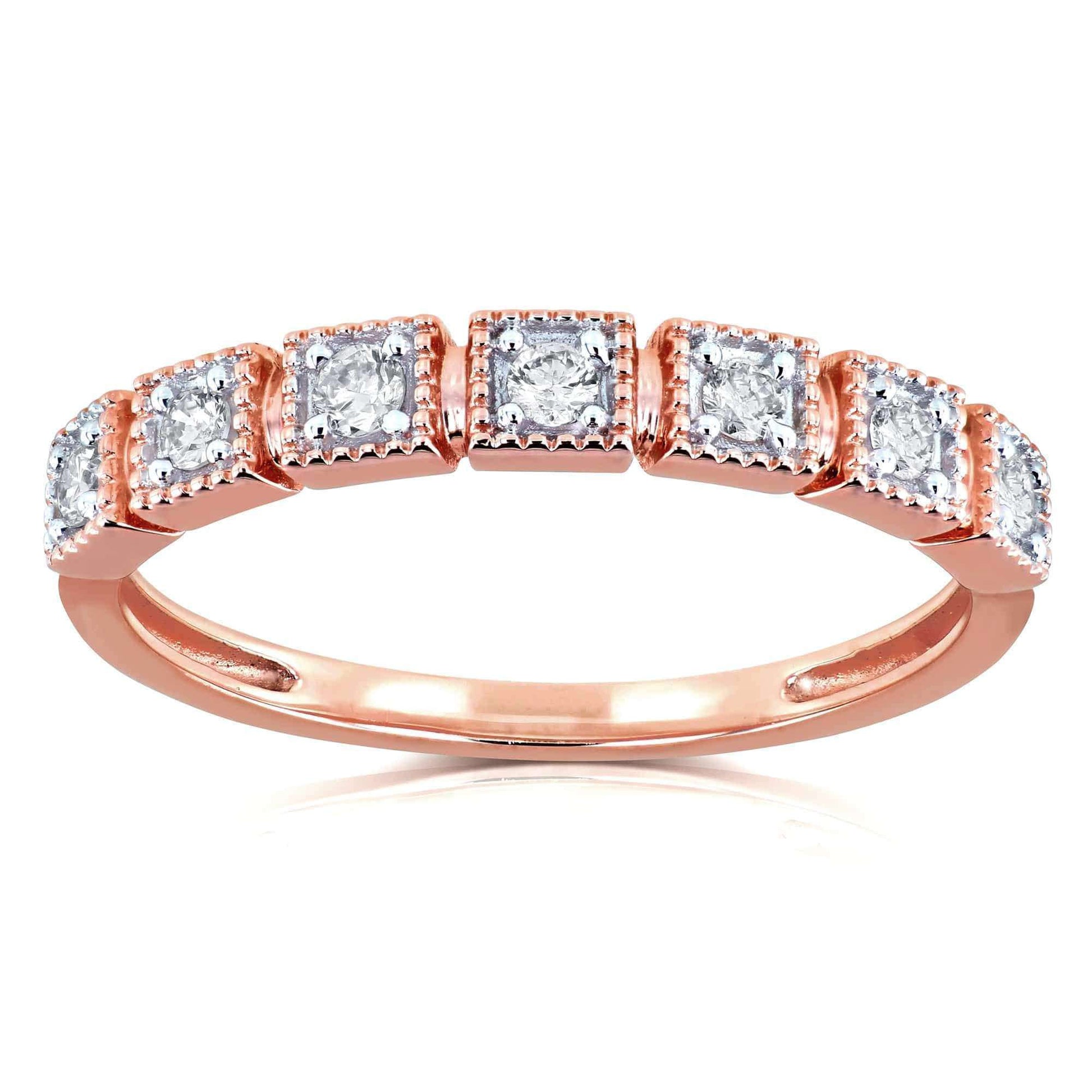 0.15 Carat Natural Diamond Square Pattern Ring