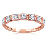 Aliança de casamento de diamante Kobelli 1/6 quilate TDW em ouro rosa 10k