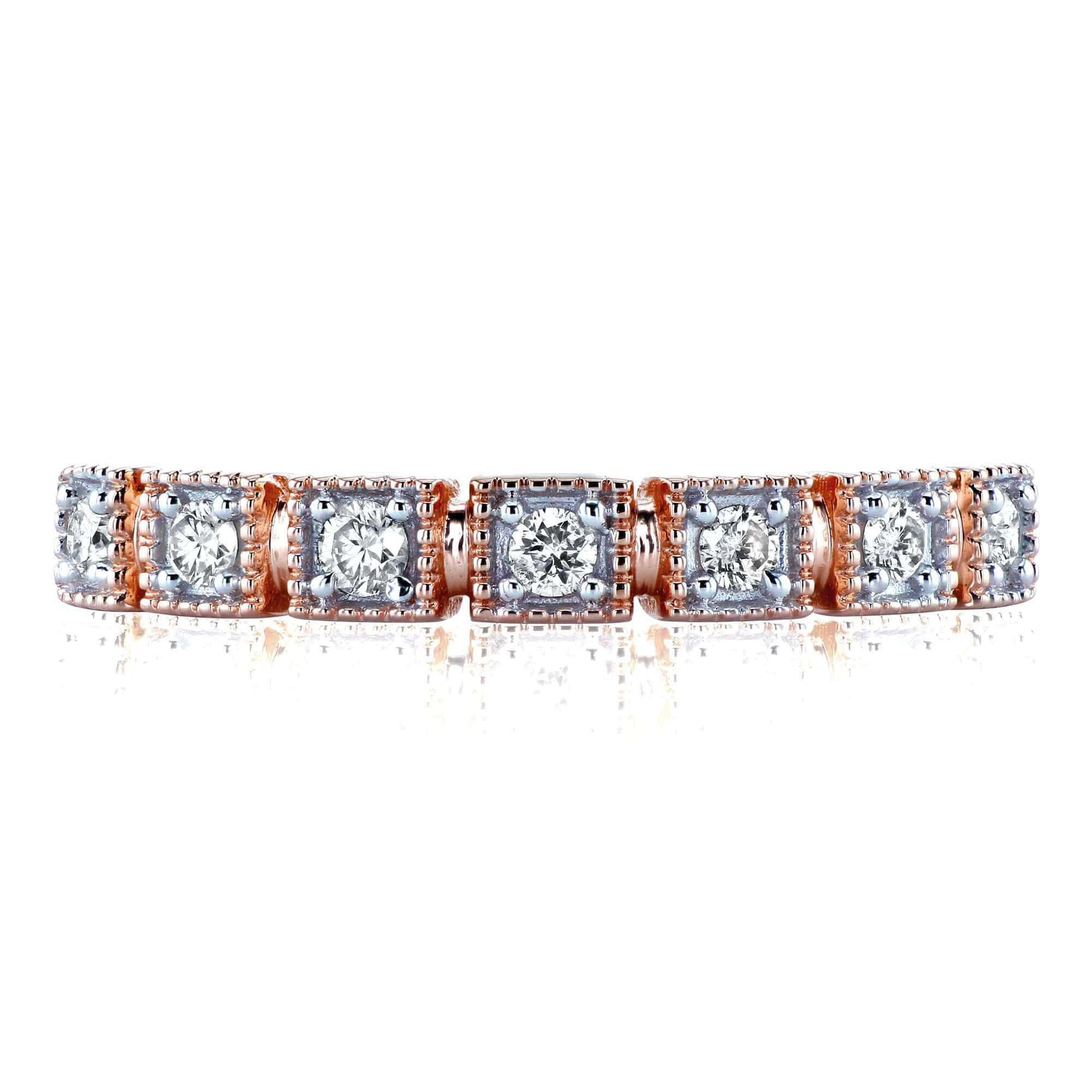 0.15 Carat Natural Diamond Square Pattern Ring