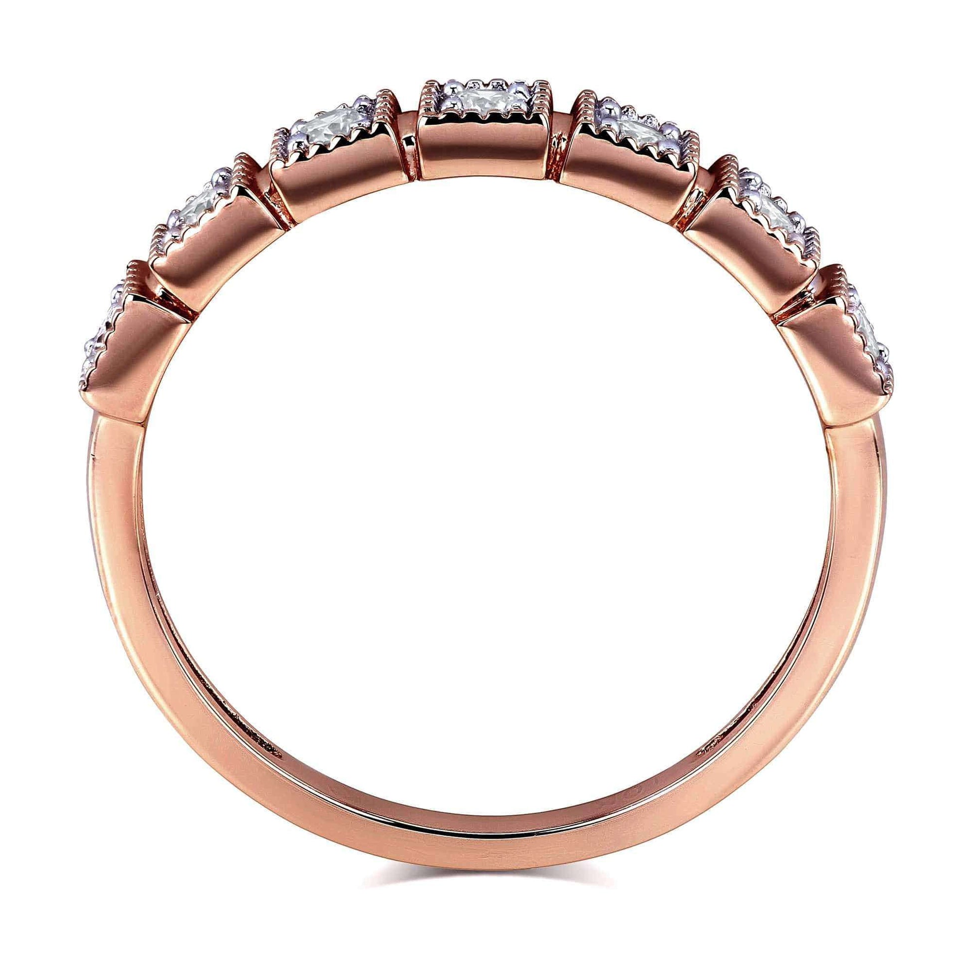0.15 Carat Natural Diamond Square Pattern Ring