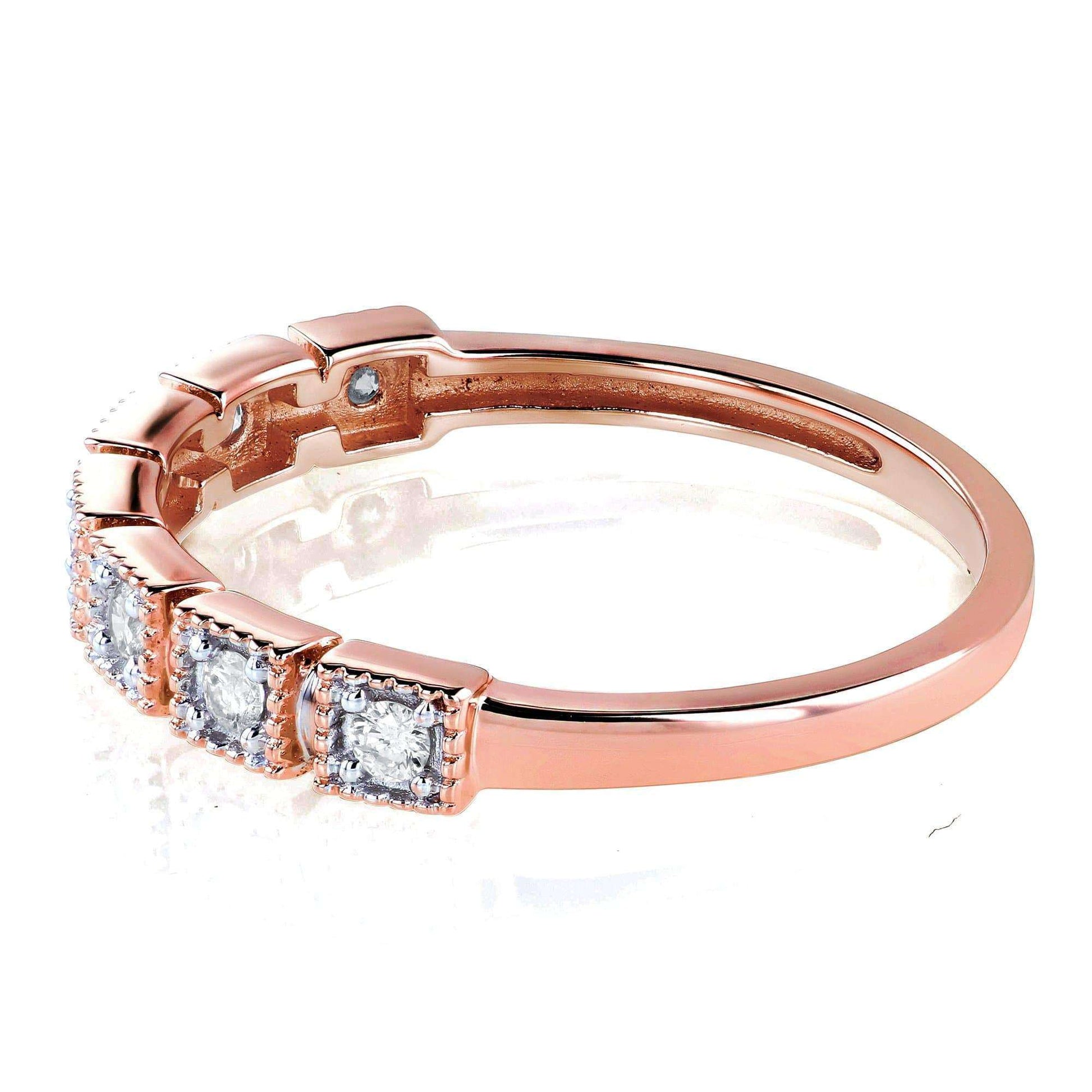 0.15 Carat Natural Diamond Square Pattern Ring