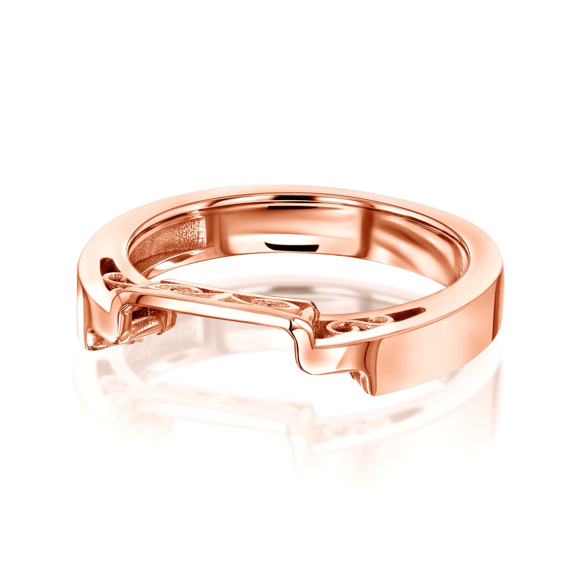 Kobelli Solid Gold Filigree Contoured 14k Rose Gold Ring