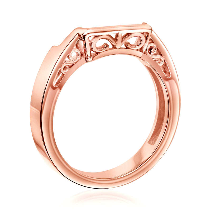 Kobelli Solid Gold Filigree Contoured 14k Rose Gold Ring