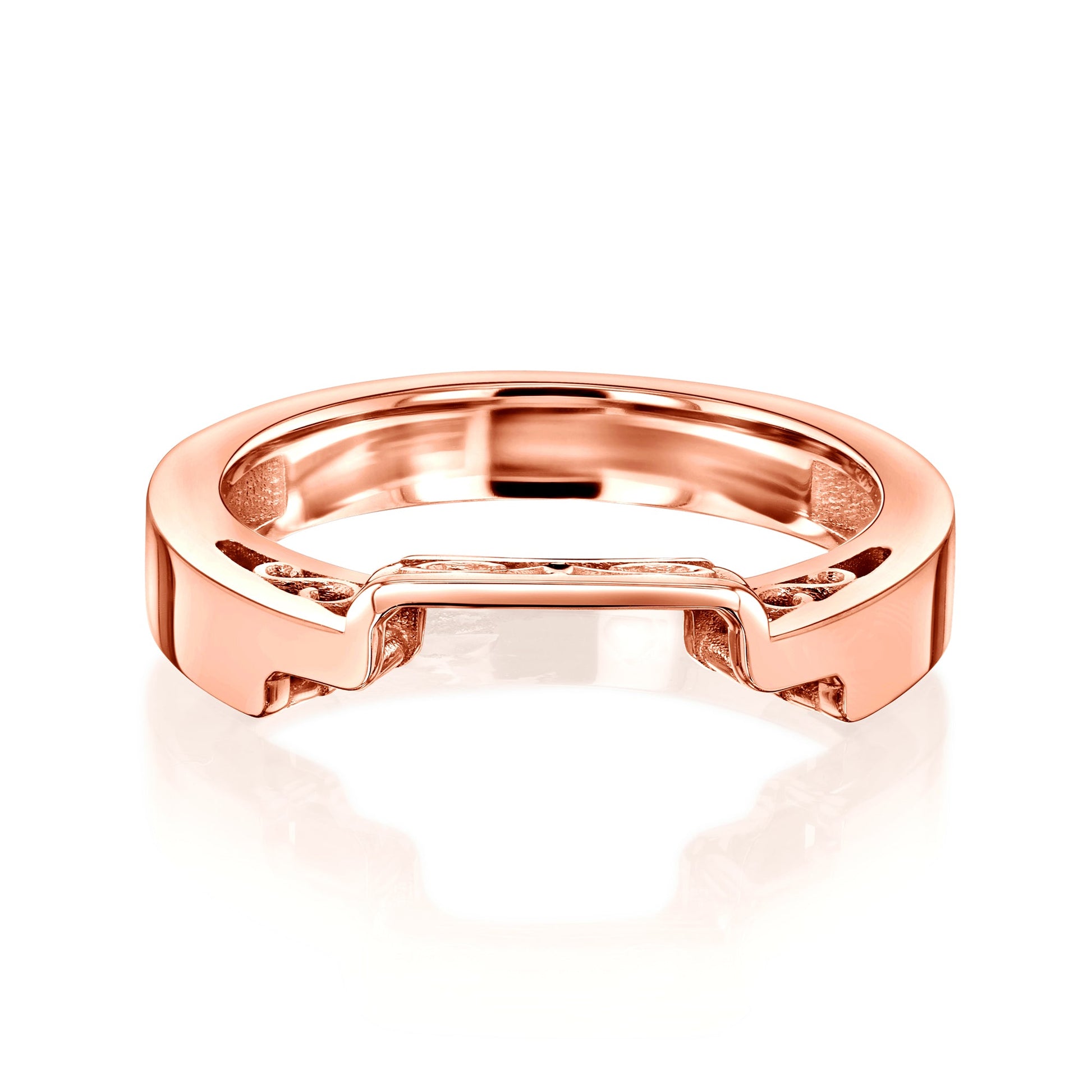 Kobelli Solid Gold Filigree Contoured 14k Rose Gold Ring