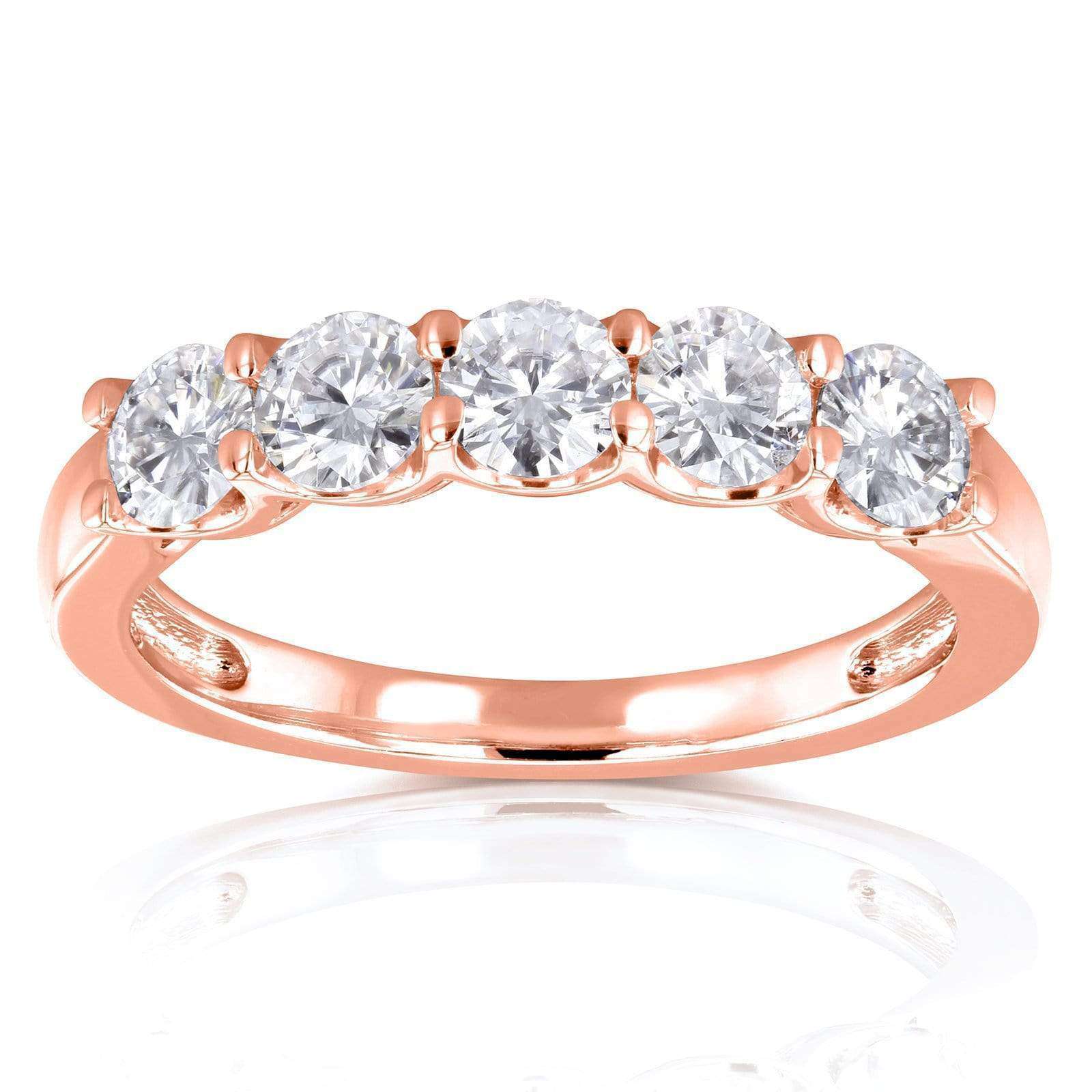 Kobelli Lab Grown Diamond 5-Stone Wedding Band 1 CTW 14k Gold (DEF/VS) LG62341D/4R
