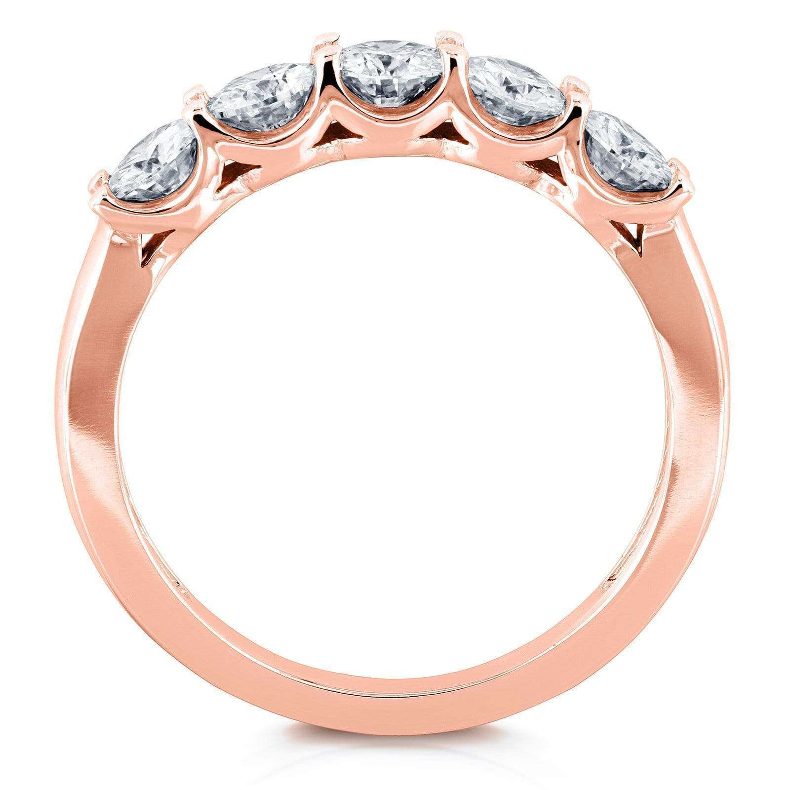 Kobelli Lab Grown Diamond 5-Stone Wedding Band 1 CTW 14k Gold (DEF/VS)