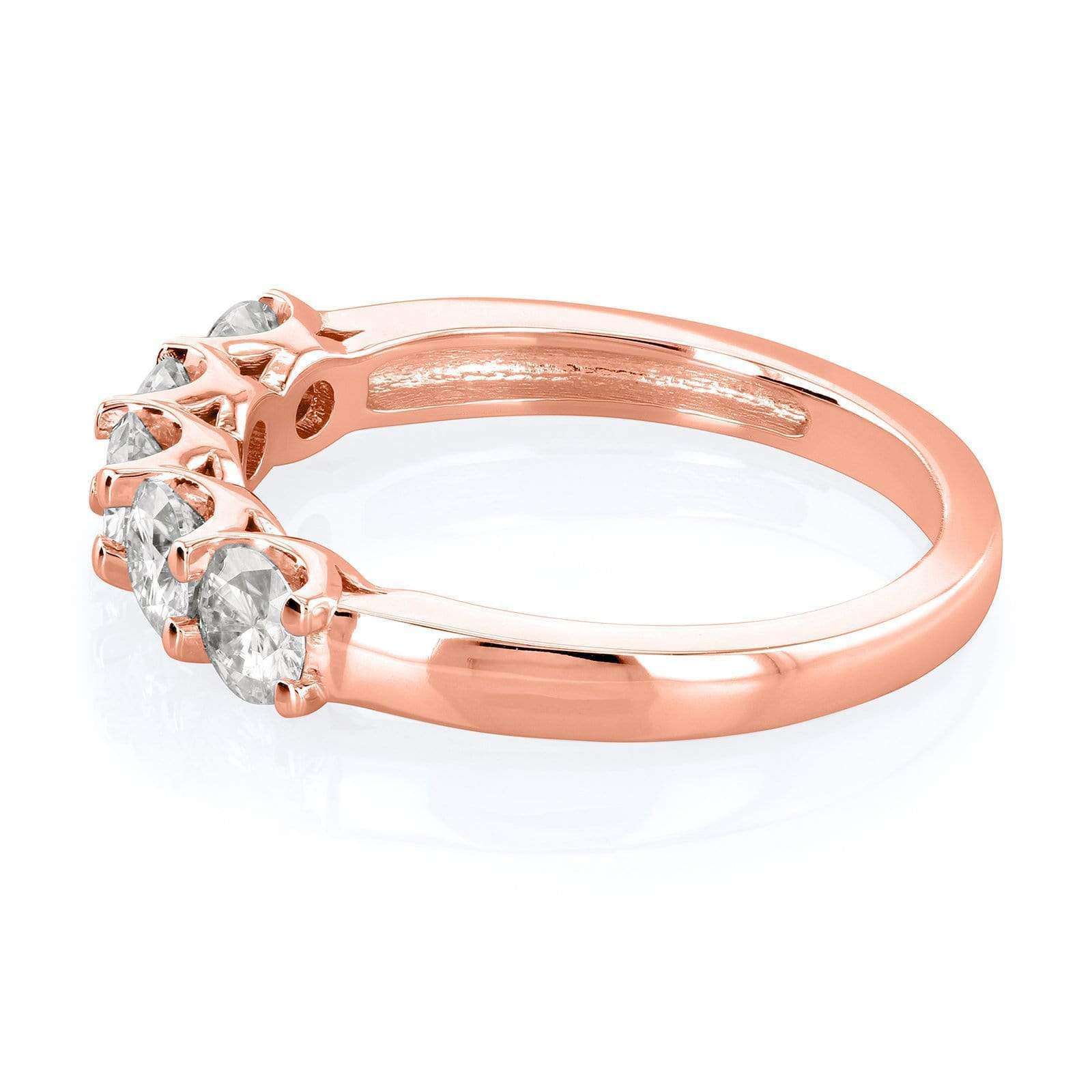 Kobelli Round Five Stone Diamond Prong-set Wedding Band 1 CTW 14k Rose Gold