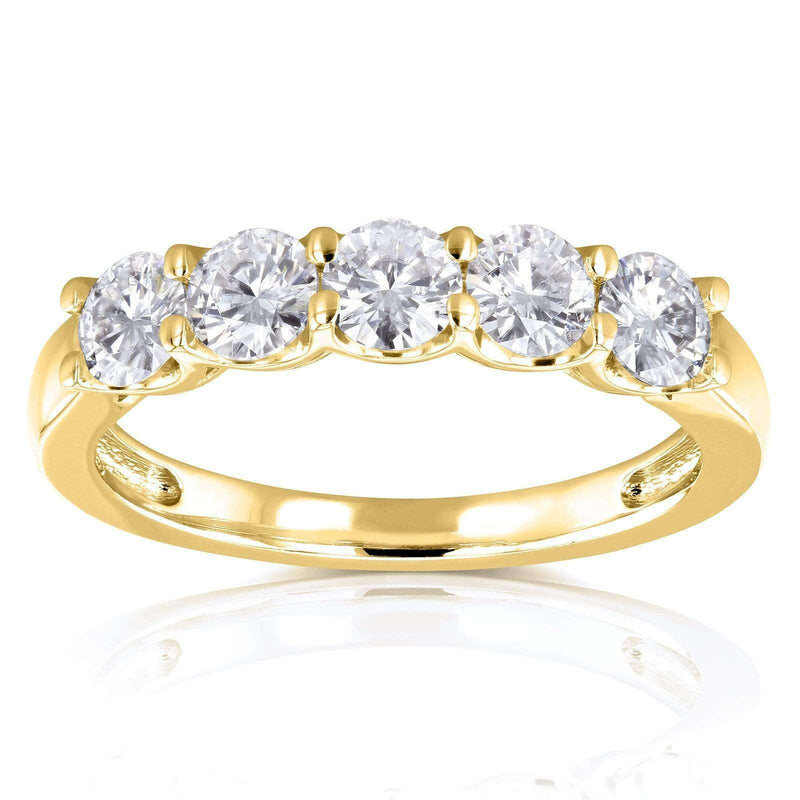 Kobelli Lab Grown Diamond 5-Stone Wedding Band 1 CTW 14k Gold (DEF/VS) LG62341D/4Y