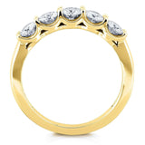 Kobelli laboratoriedyrket diamant 5-stens bryllupsbånd 1 ctw 14k guld (def/vs)