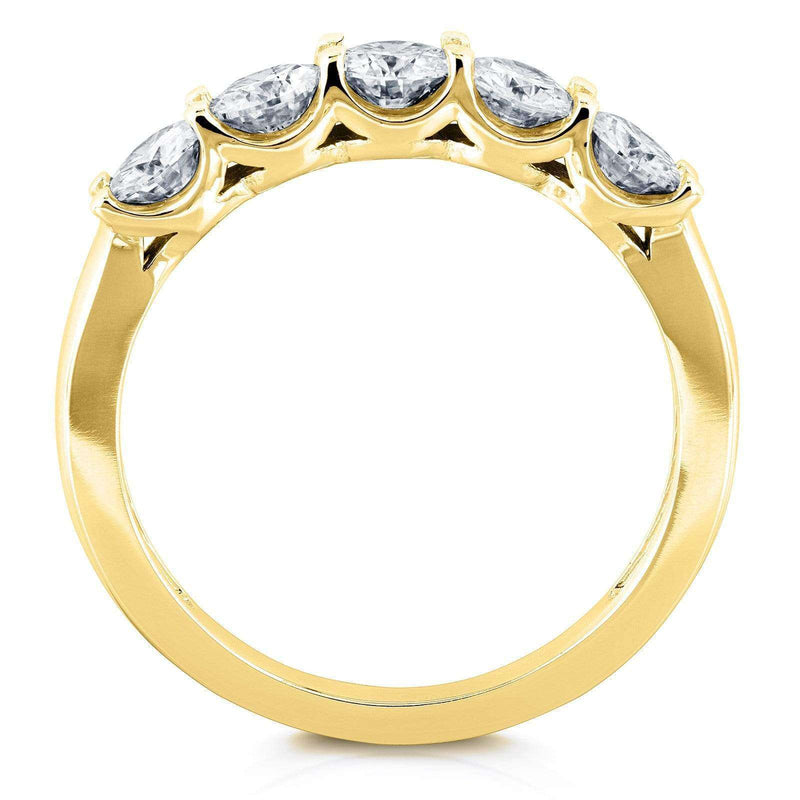 Kobelli Lab Grown Diamond 5-Stone Wedding Band 1 CTW 14k Gold (DEF/VS)
