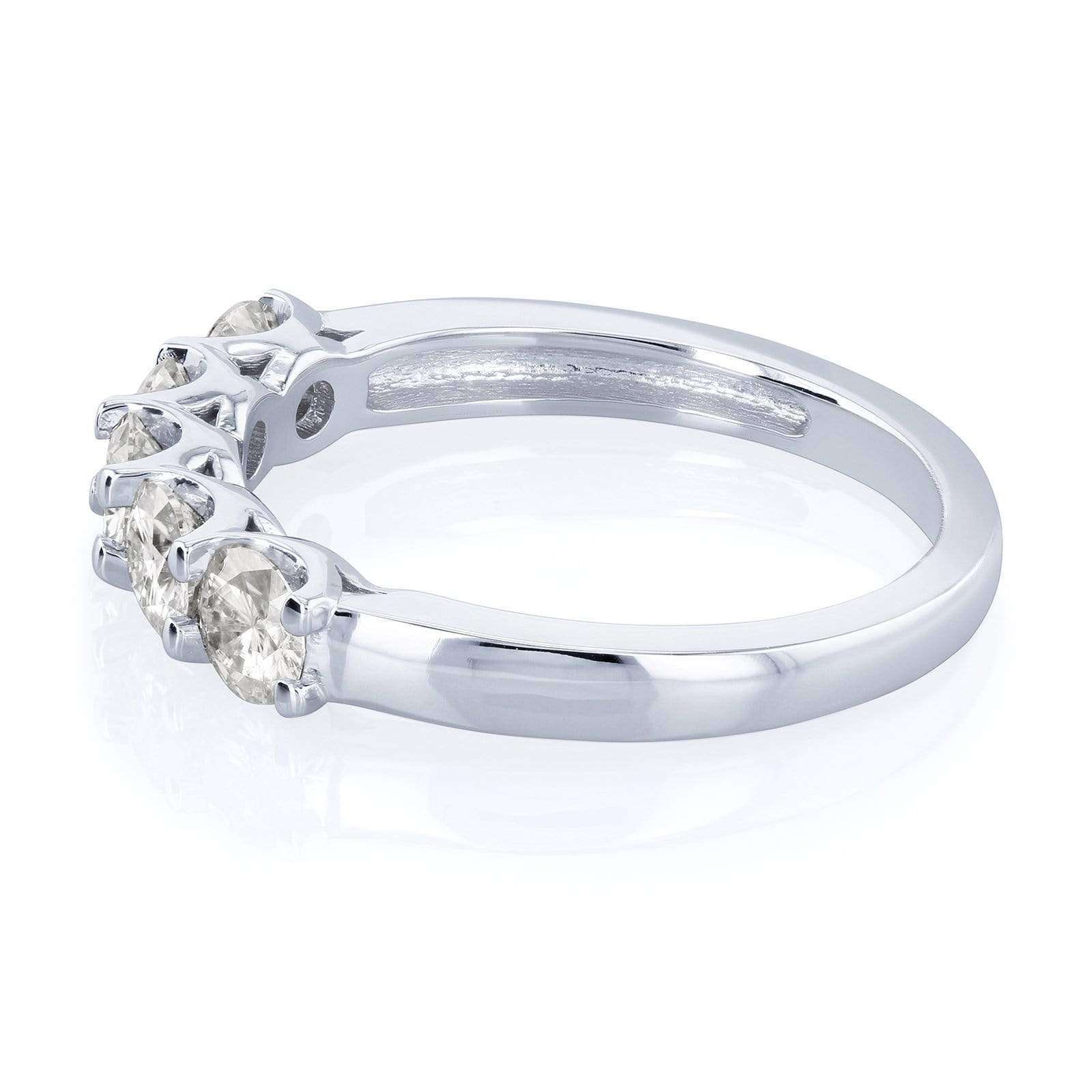Kobelli Round Five Stone Diamond Prong-set Wedding Band 1 CTW 14k White Gold