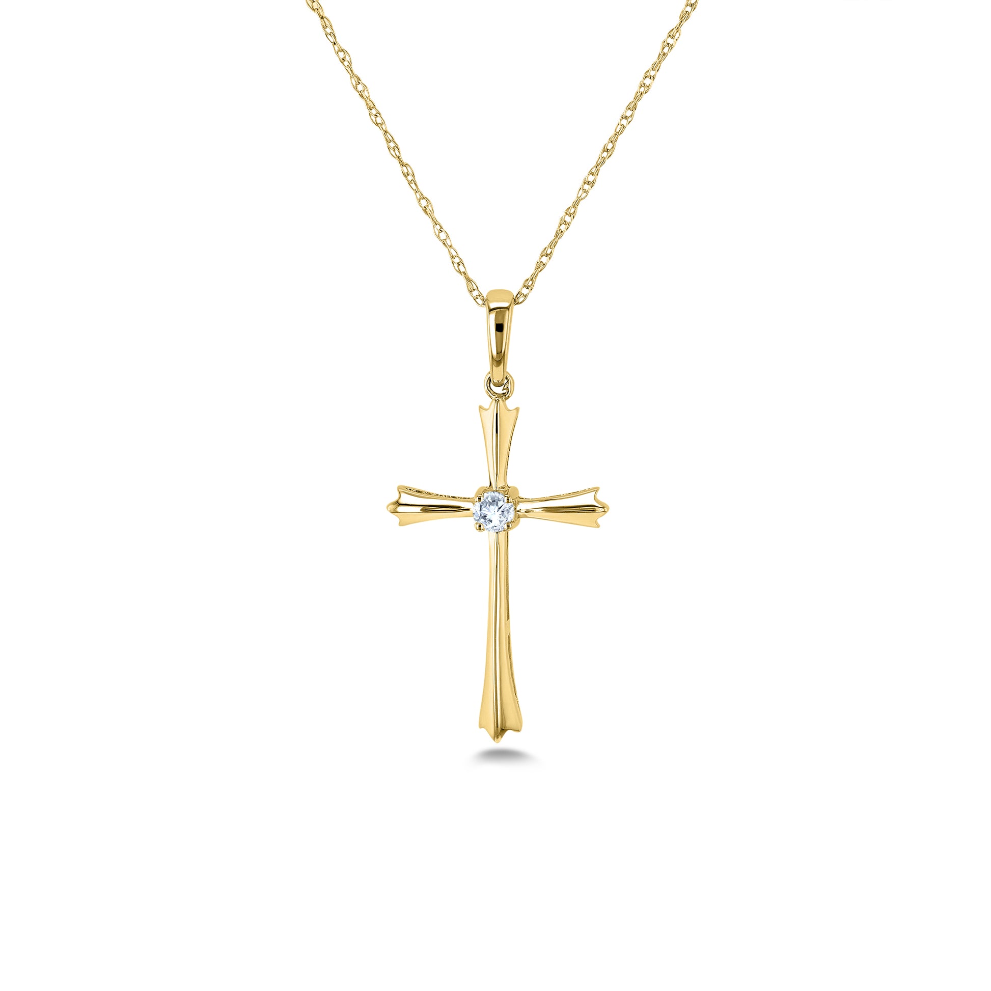 Diamond Accent Flare Cross Necklace