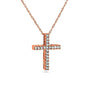 Kobelli Diamond Cross Necklace 1/10 Carat TDW Shared Prongs in 10k Gold