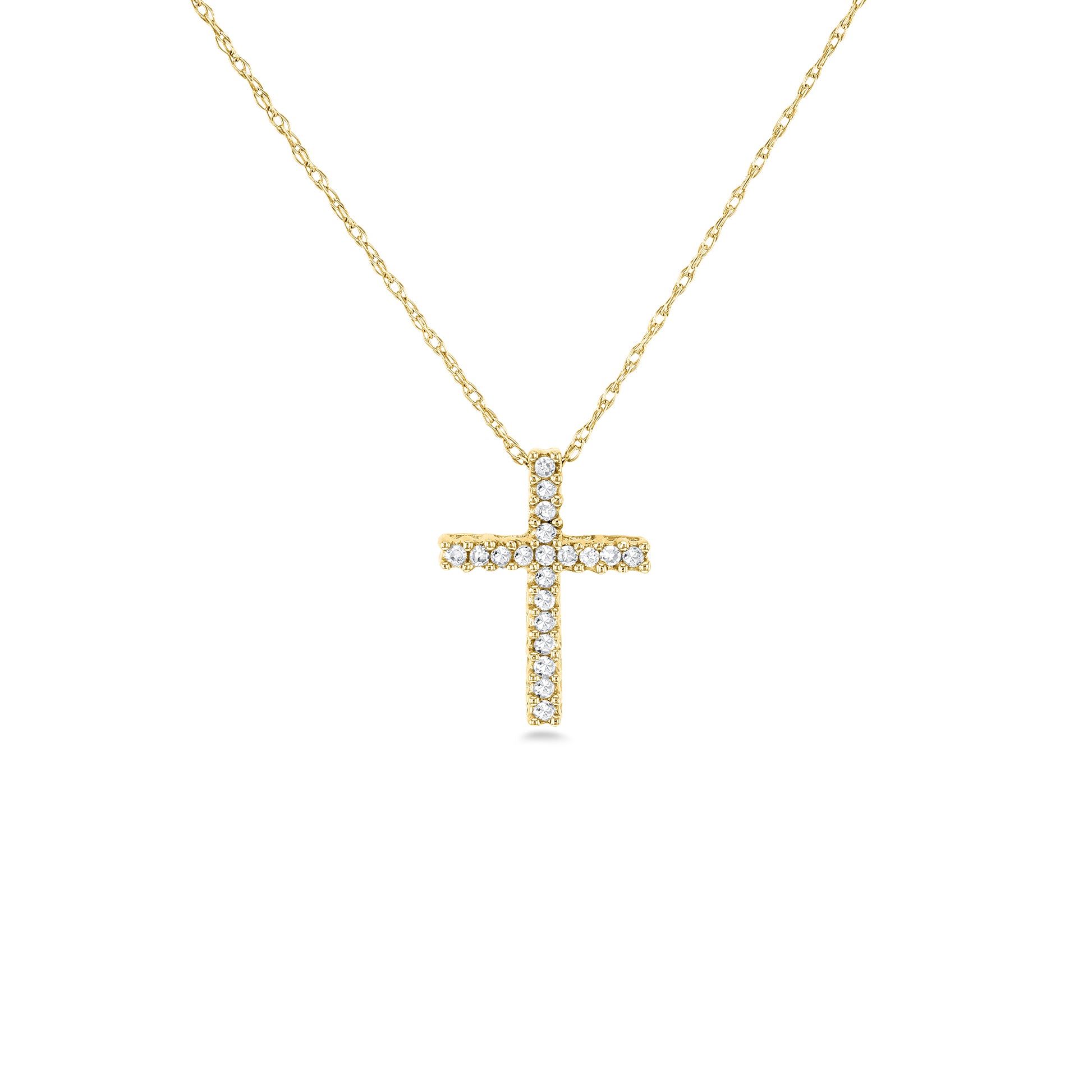 0.1 Carat Natural Diamond Mini Cross Necklace