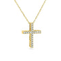 Kobelli Diamond Cross Necklace 1/10 Carat TDW Shared Prongs in 10k Gold