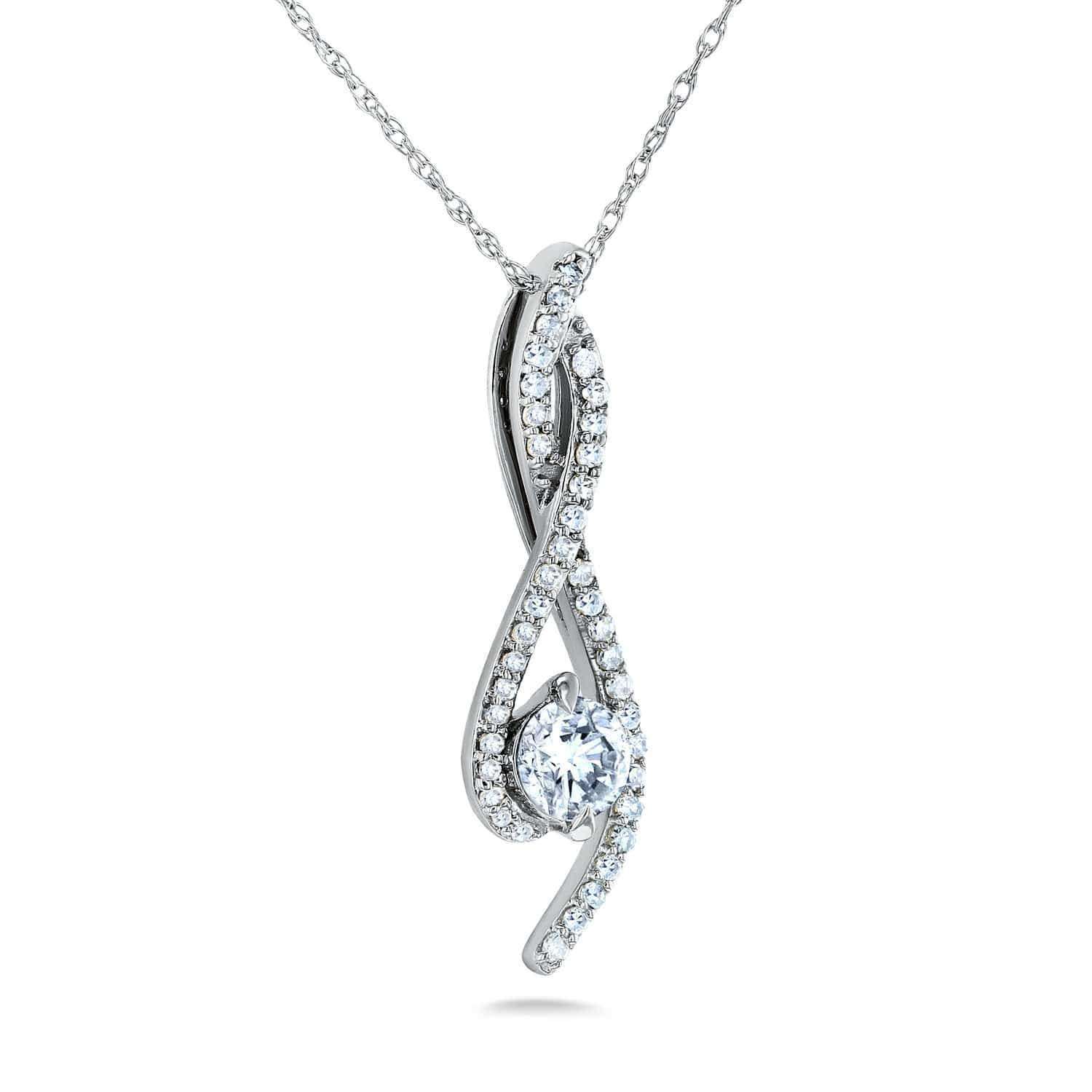 Kobelli Diamond Ribbon Necklace 1/2 Carat TDW in 10k Gold